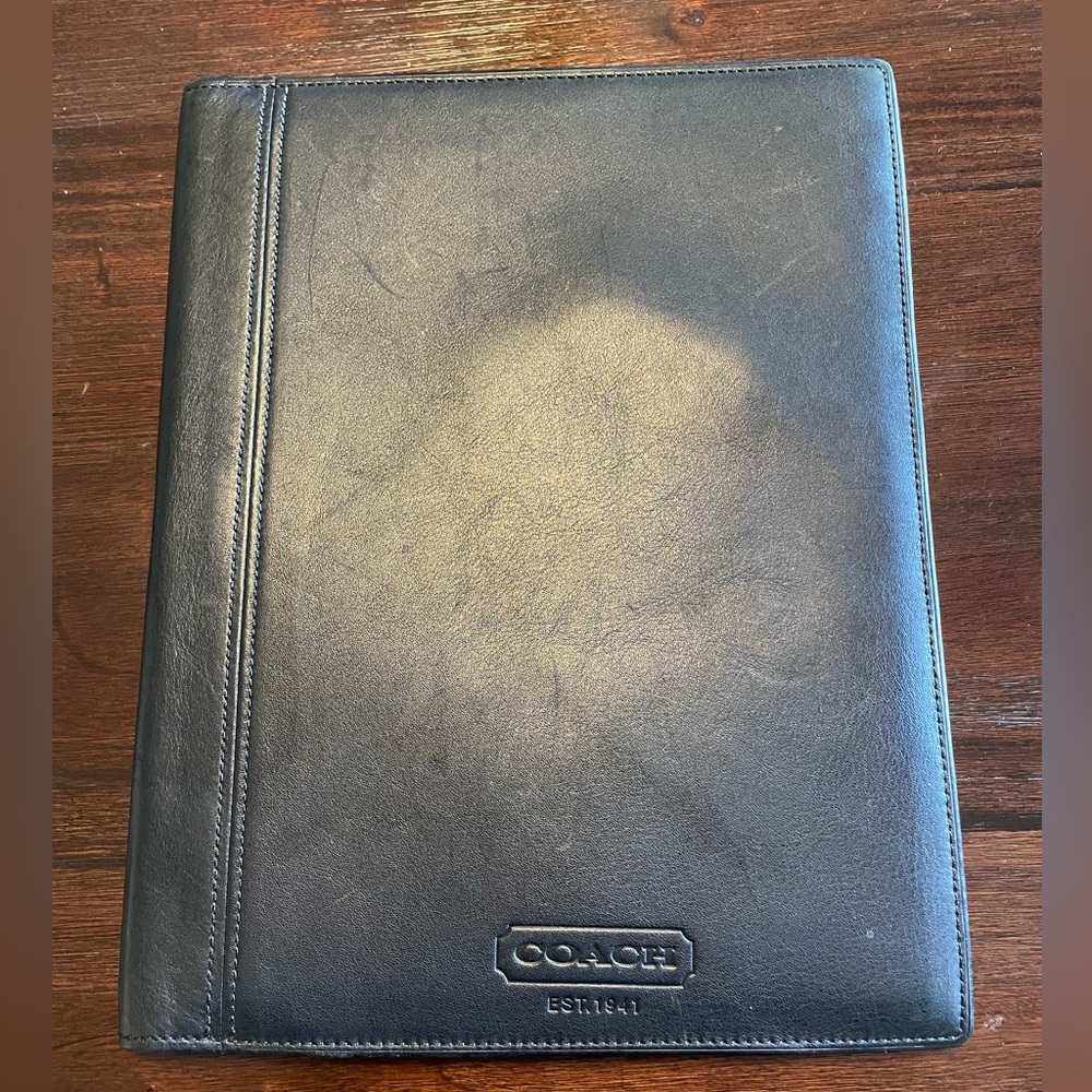 Coach Leather pad folio Black